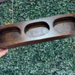 جار شموع خشب ٣ خانات